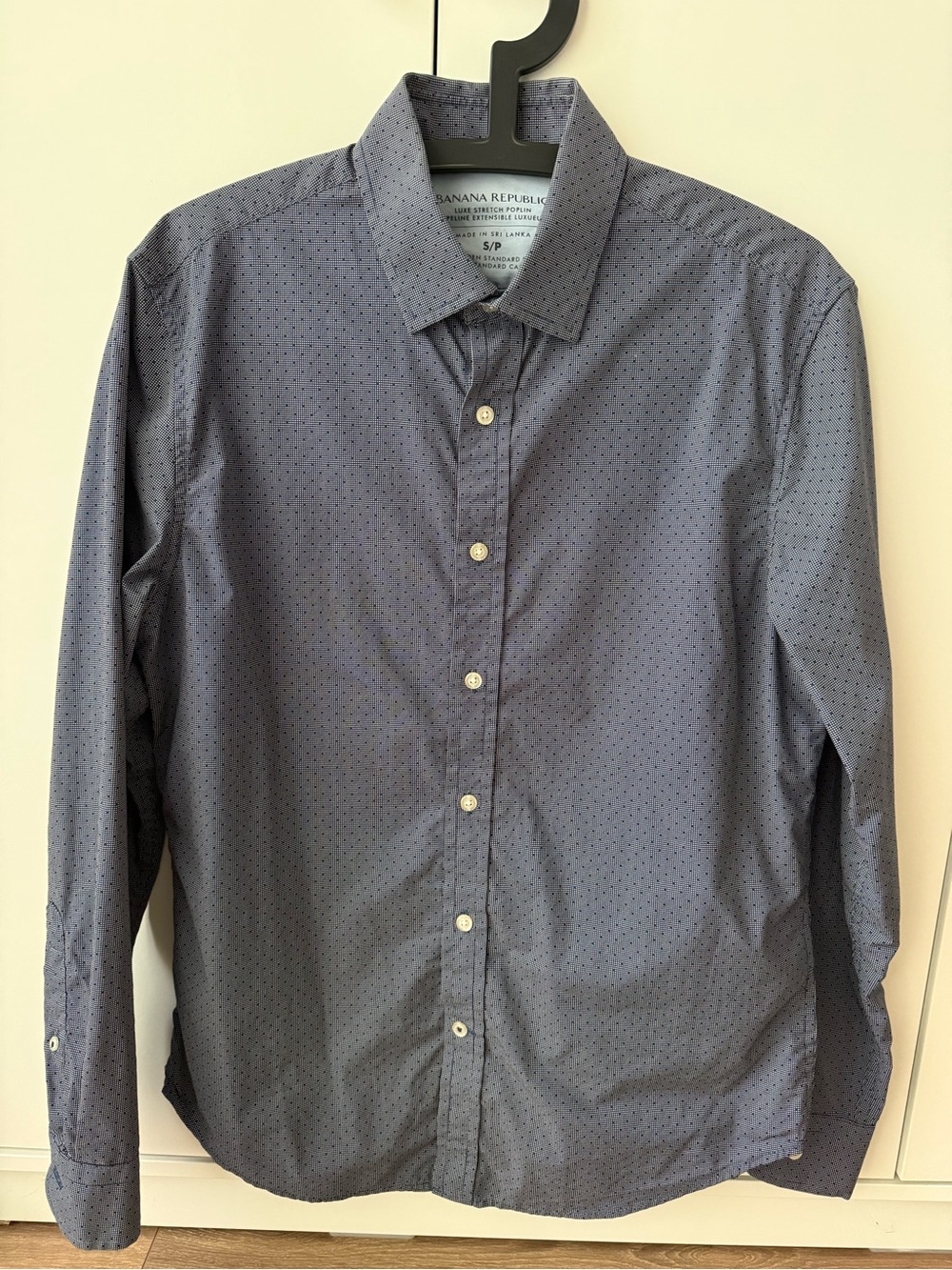 Banana Republic Menβs Navy Blue Dot Button-Down Shirt